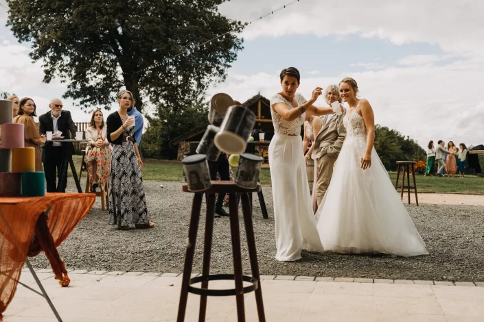 Jeu de chamboule-tout - réception de mariage au Bois Menias